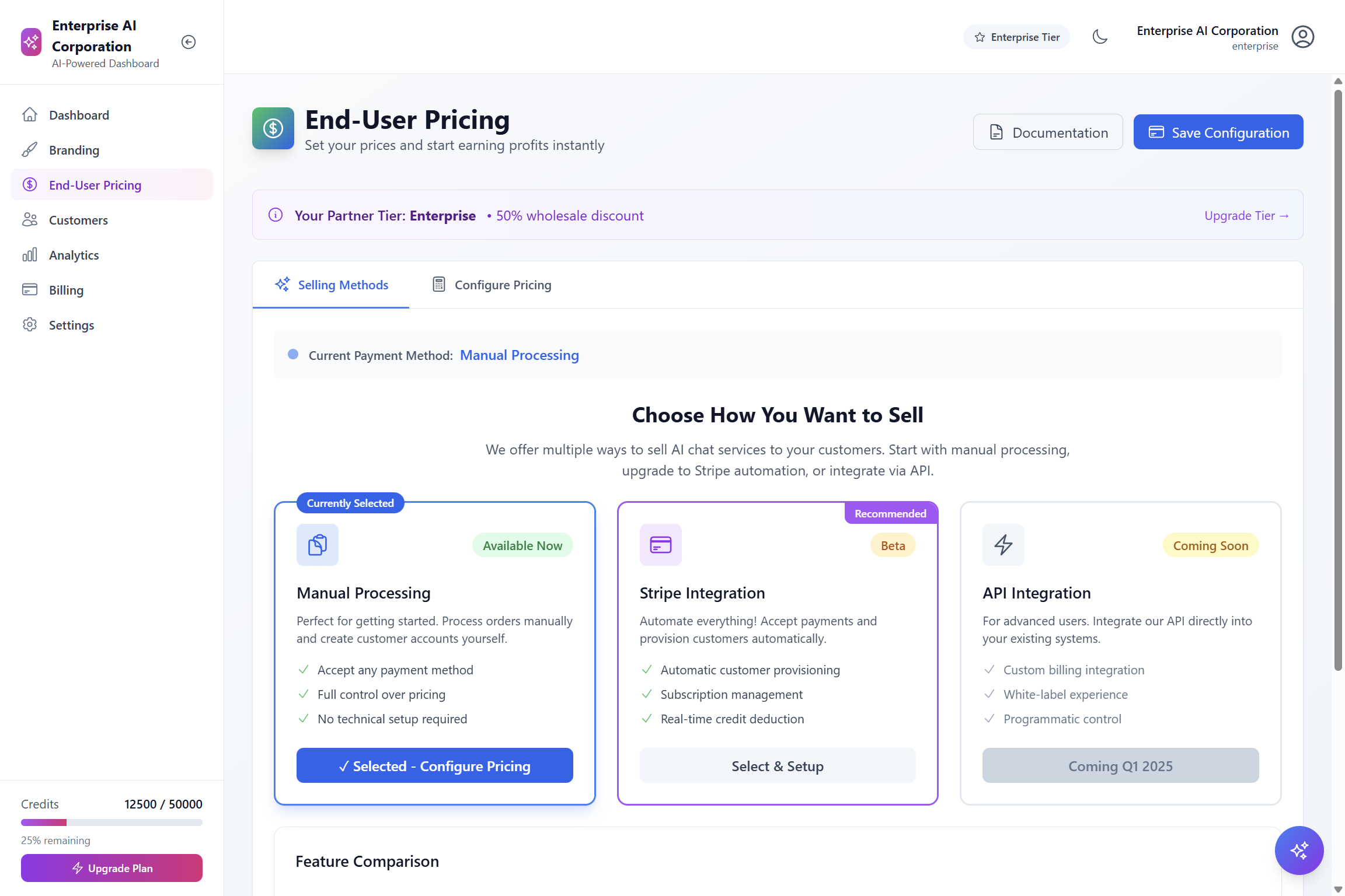 Partner Pricing Control