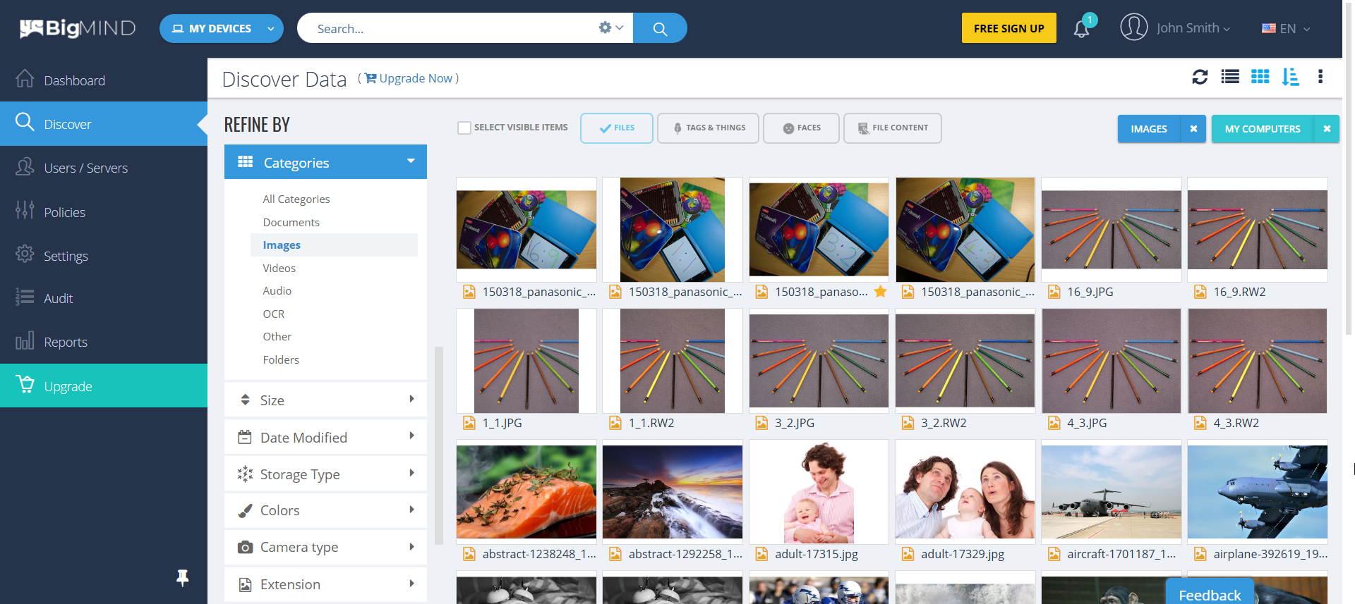 BigMIND Discover Page