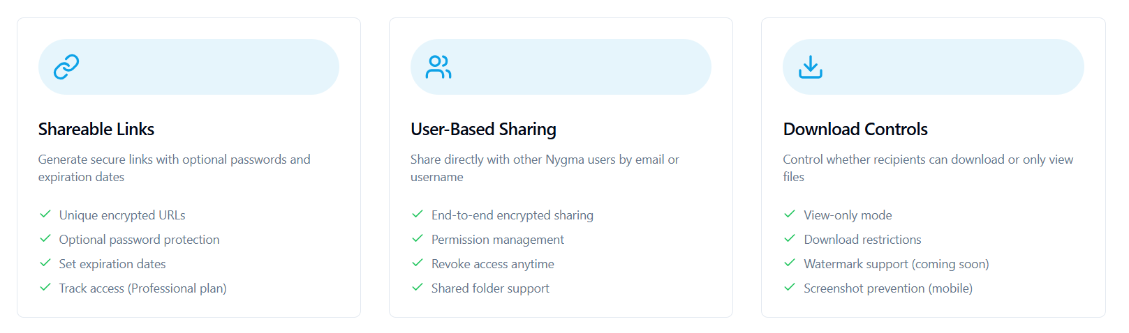 advanced sharing with NYGMA
