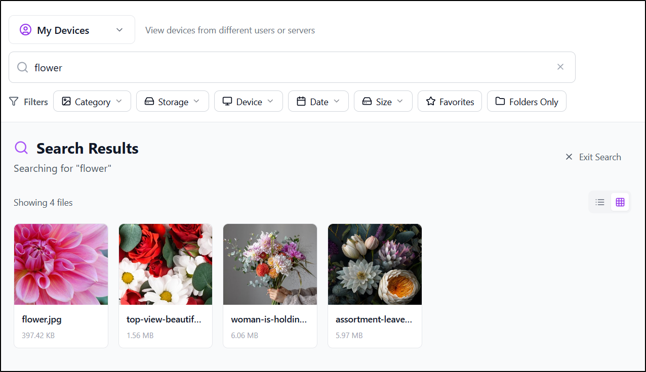Discover page - Search option
